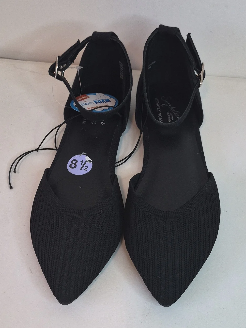 Seychelles Women's Black Pointed Toe Ankle Strap Flats Size 8.5M NWOB